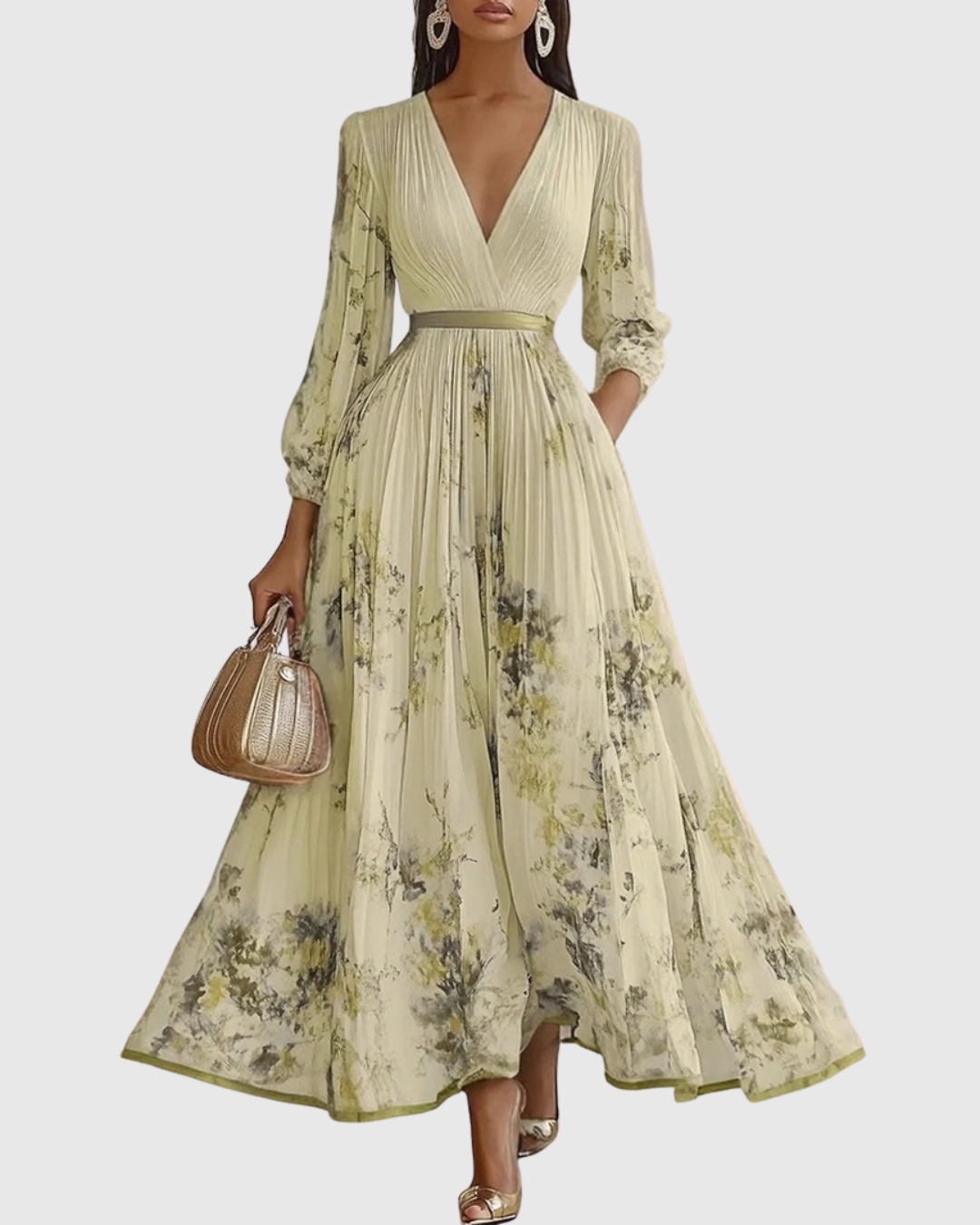 Faith | Womens Sleeveless Pleated Floral Midi Dress