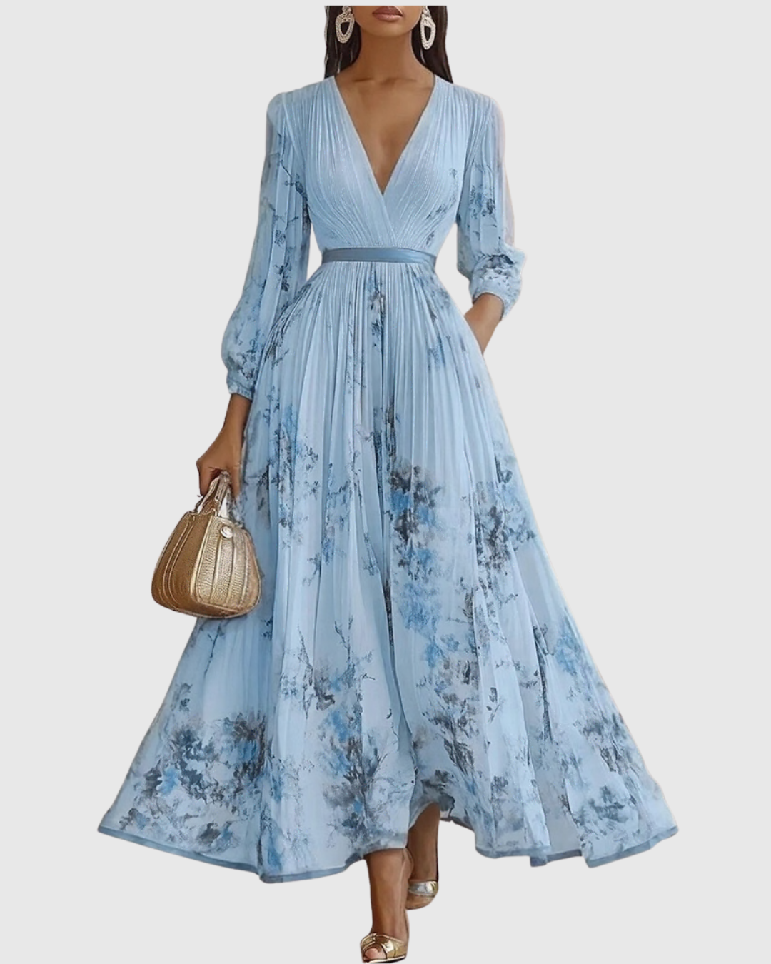 Faith | Womens Sleeveless Pleated Floral Midi Dress