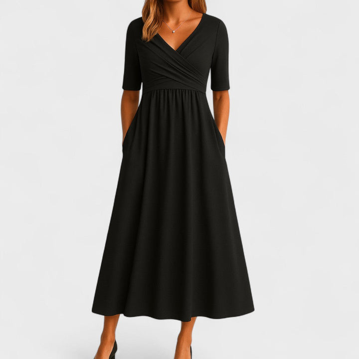 Jessica | Womens V Neck Short Sleeve Maxi Dress