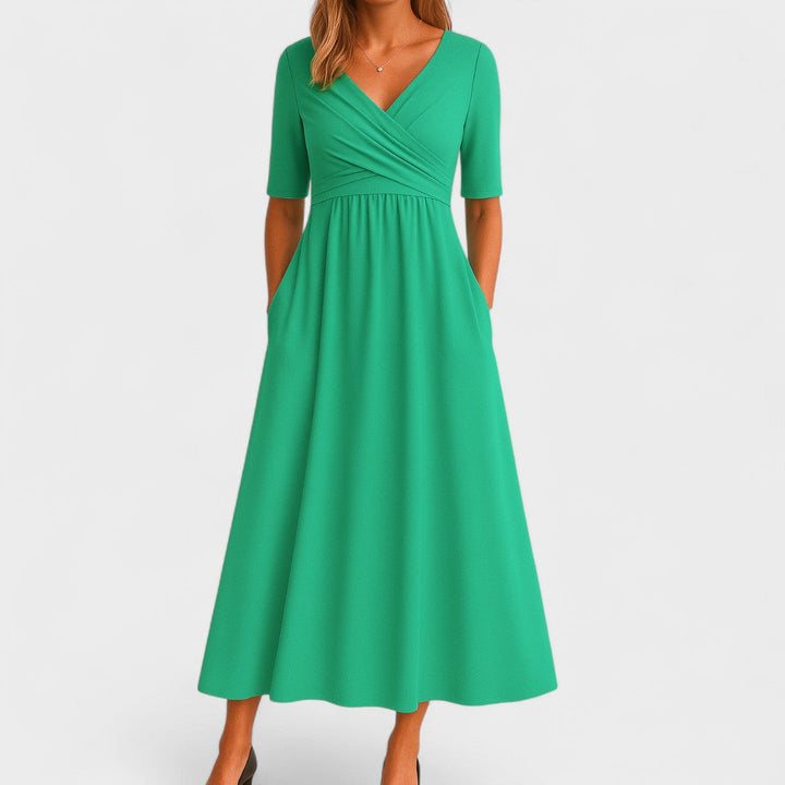 Jessica | Womens V Neck Short Sleeve Maxi Dress