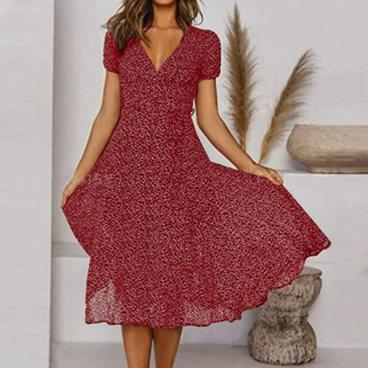 Ava | Women’s Summer V Neck Midi Dress
