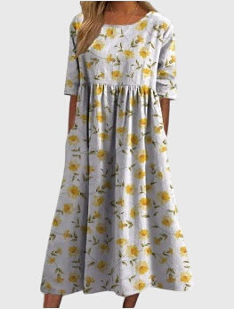 Lily | Womens Vintage Floral Midi Dress
