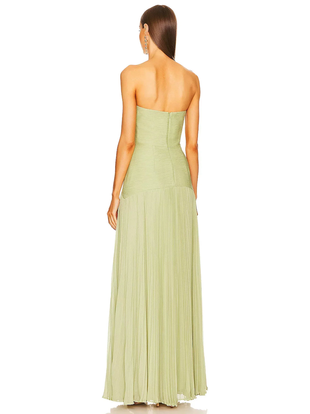 Abigail | Women's Strapless Pleated Maxi Wedding Guest Dress