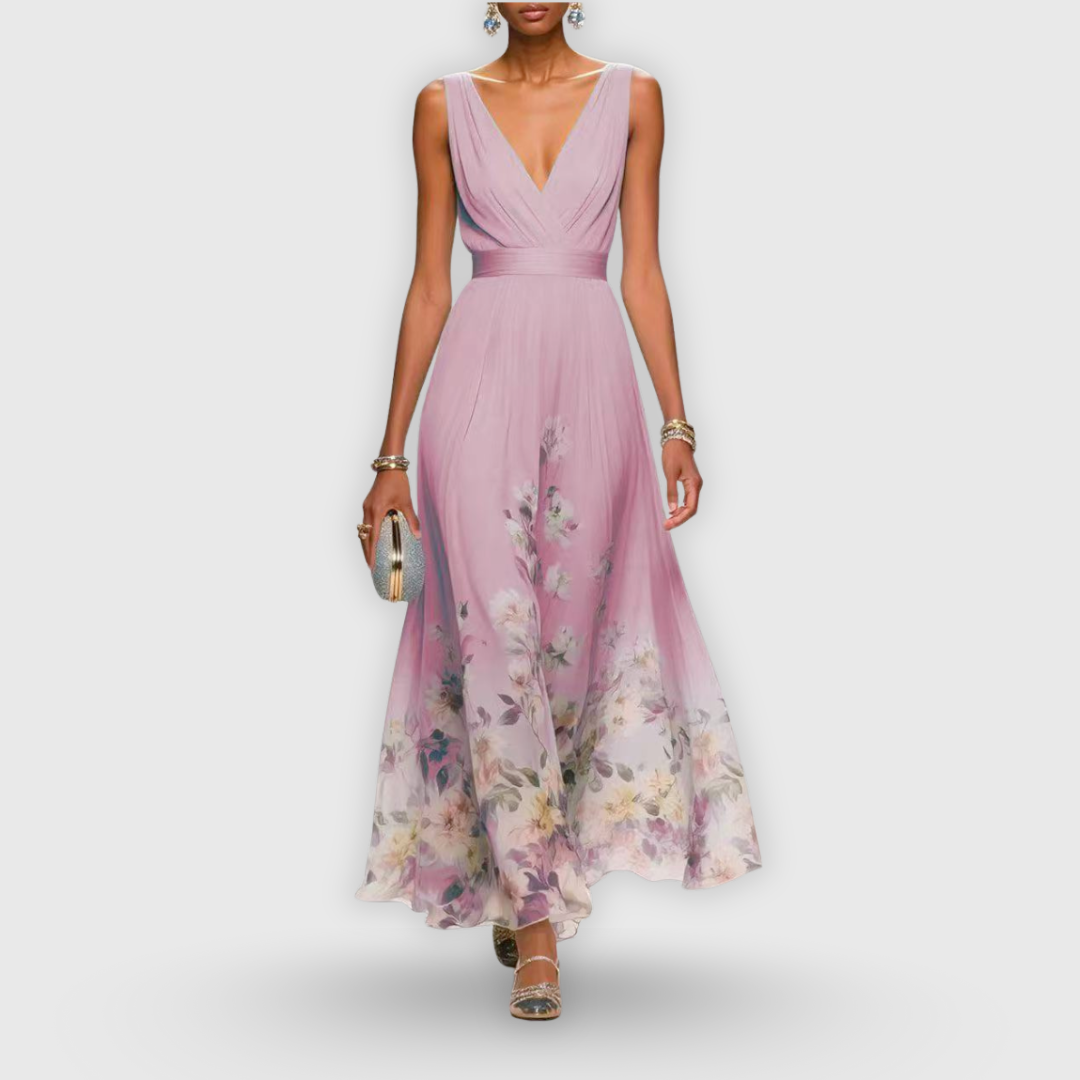 Maria | Womens Floral V Neck Maxi Dress