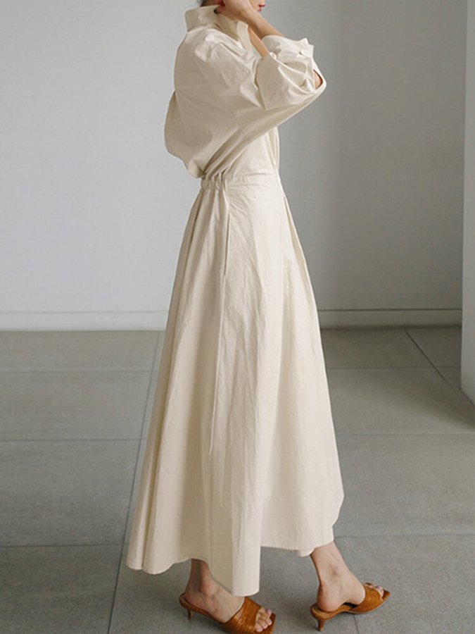 Audrey | Women Summer Button Shirt Midi Dress with Buttons
