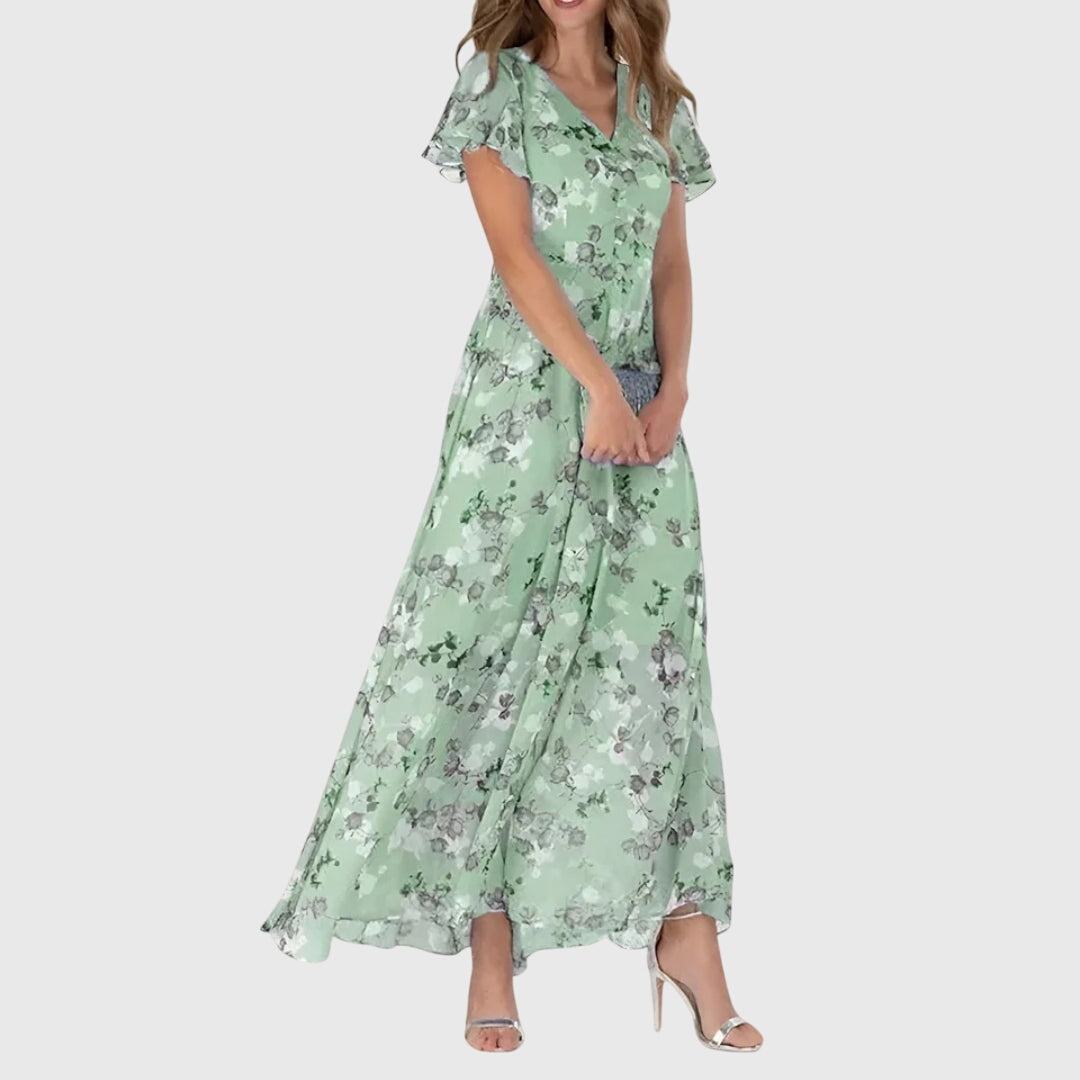 Jacklyn | Womens Floral V Neck Maxi Dress