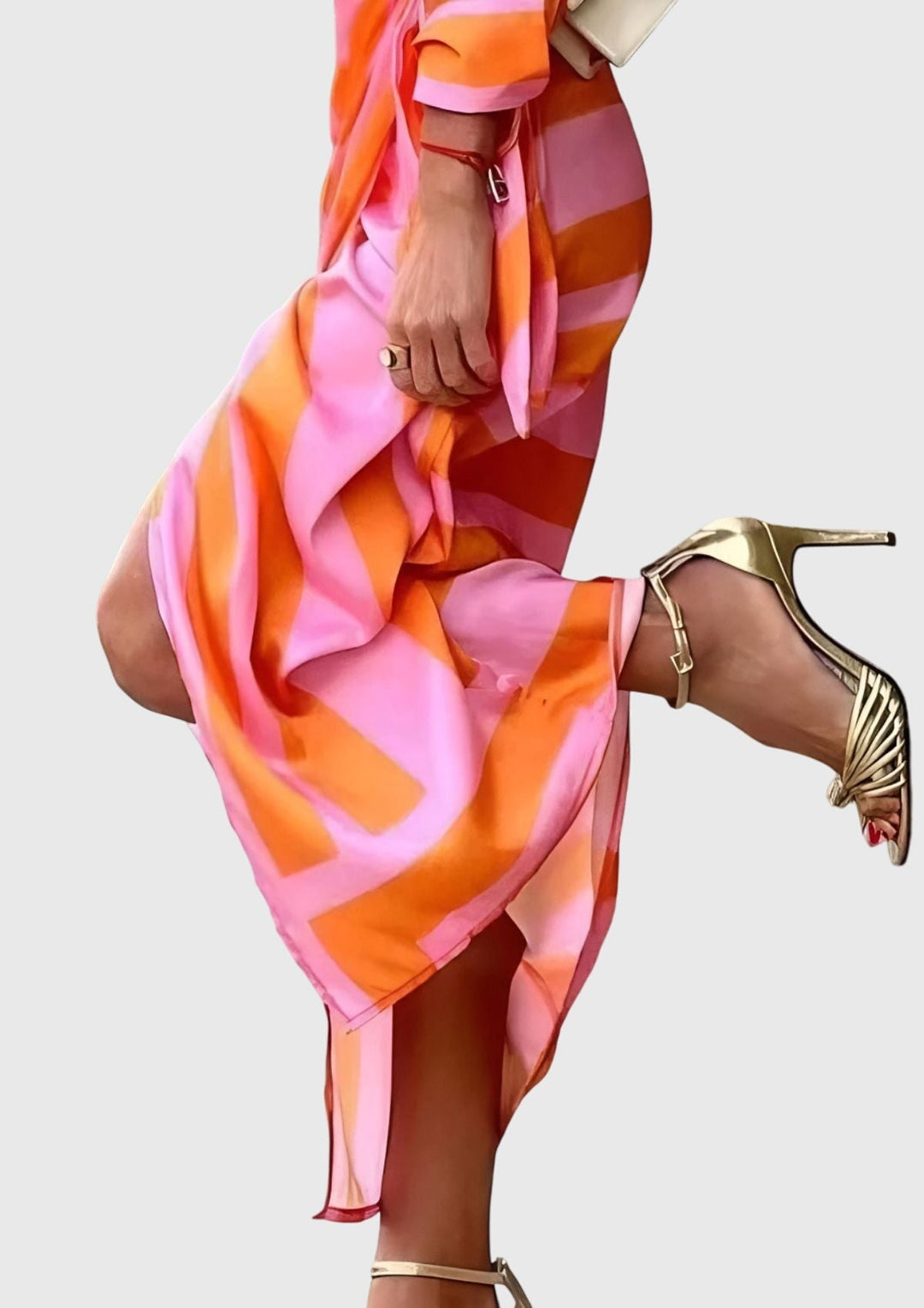 Abigail | Womens Striped Wrap Midi Dress