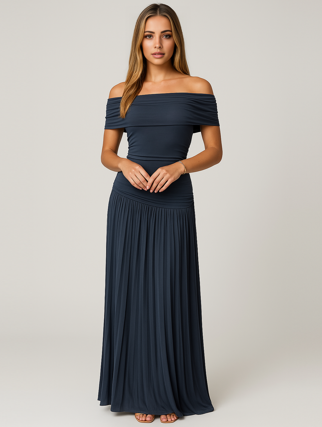 Brooklyn | Women Wedding Guest Pleated Maxi Dress