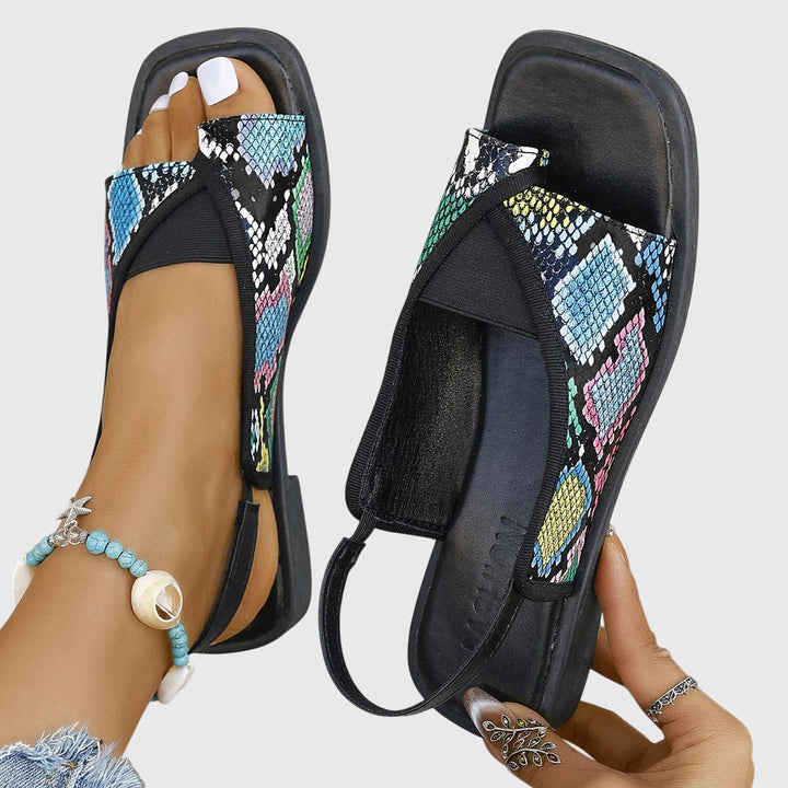 Danielle | Womens Contrast Strap Flat Sandals