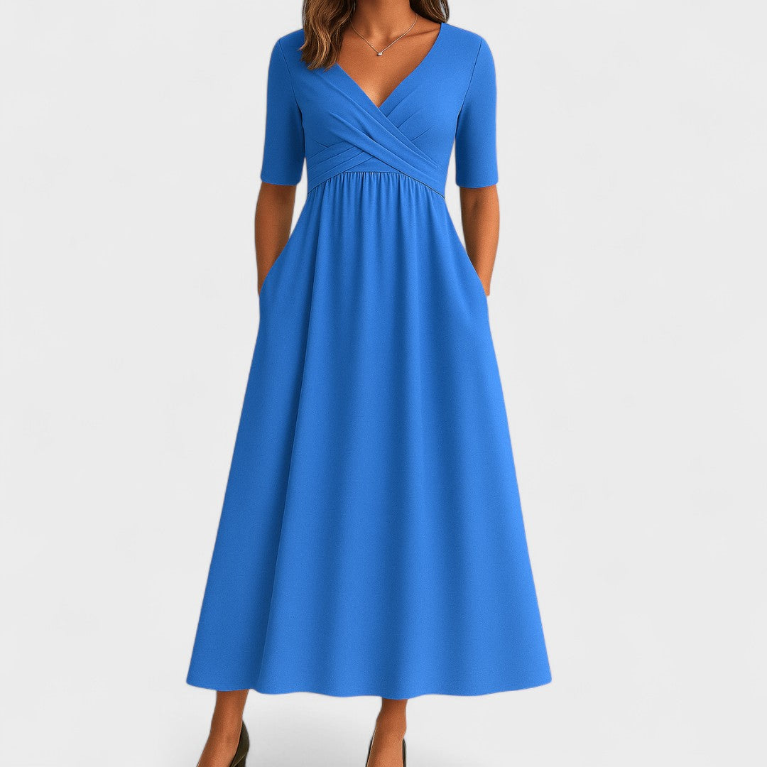 Ella | Women’s Summer V Neck Midi Dress