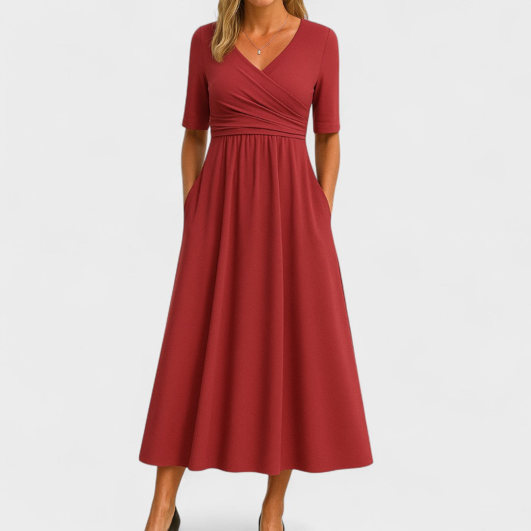 Ella | Women’s Summer V Neck Midi Dress