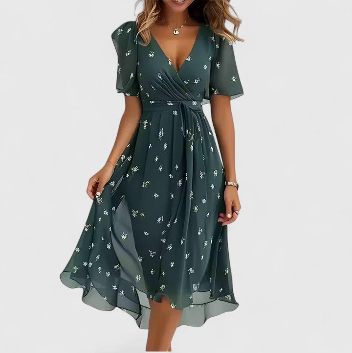 Penelope | Womens Floral V Neck Midi Dress