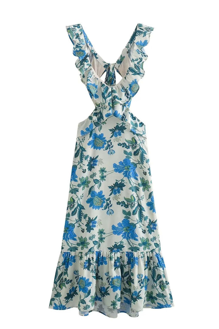 Caroline | Women Summer Sleeveless Maxi Dress with Ruffle Straps