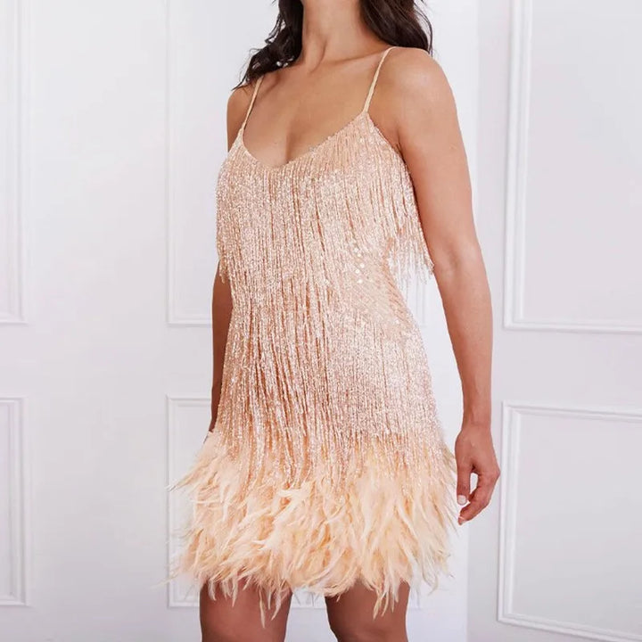 Beatrice | Women Wedding Guest Fringe Mini Dress