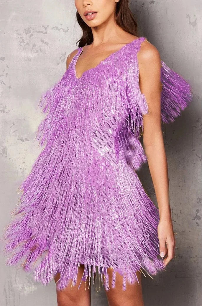 Zoe | Women Summer Wedding Guest Fringe Mini Dress
