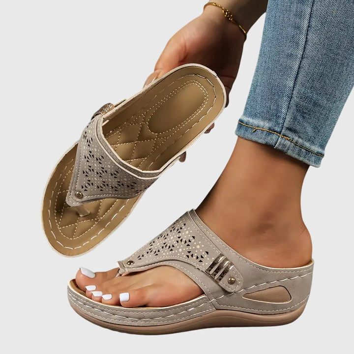Margaret | Womens Slip On Flat Sandals