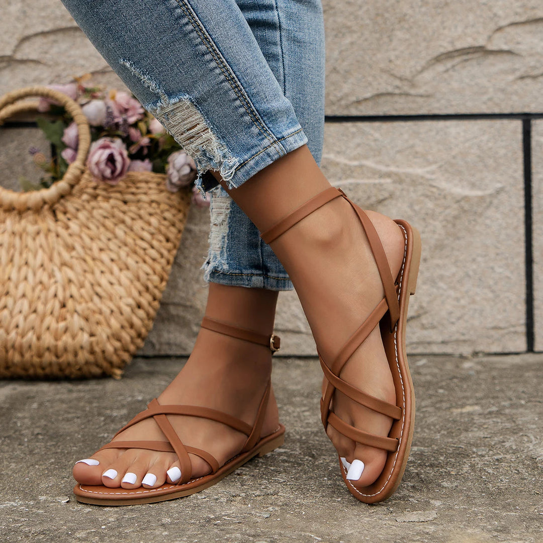 Birgit | Womens Ankle Strap Flat Sandals