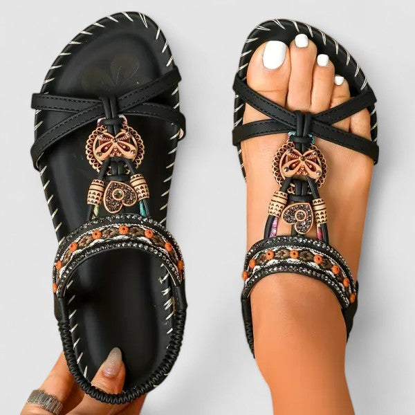 Michelle | Womens Strappy Flat Open Toe Sandals