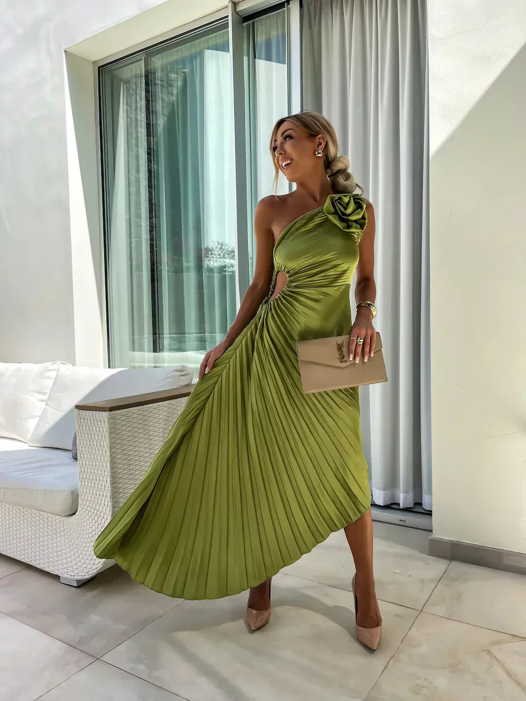 Alexis | Women Summer One Shoulder Midi Dress