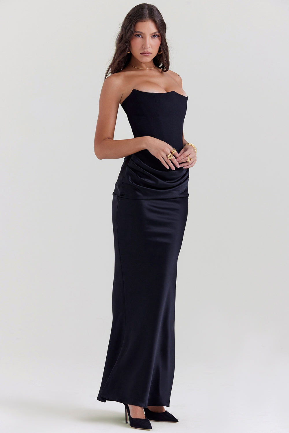 Chloe | Women Wedding Guest Strapless Maxi Dress