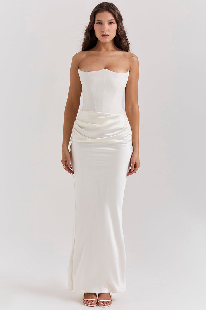 Chloe | Women Wedding Guest Strapless Maxi Dress