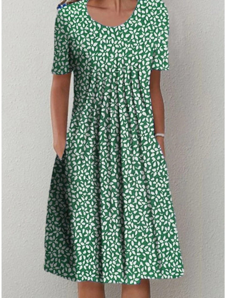 Amelia | Women’s Floral Short Sleeve Midi Dress