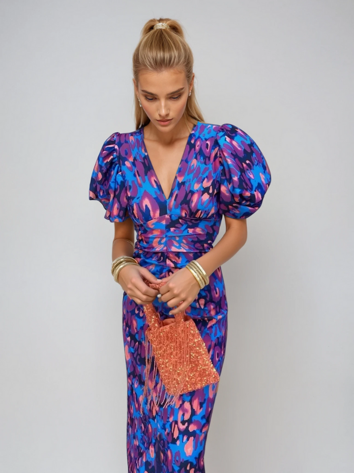 Clara | Women Summer Puff Sleeve Midi Dress