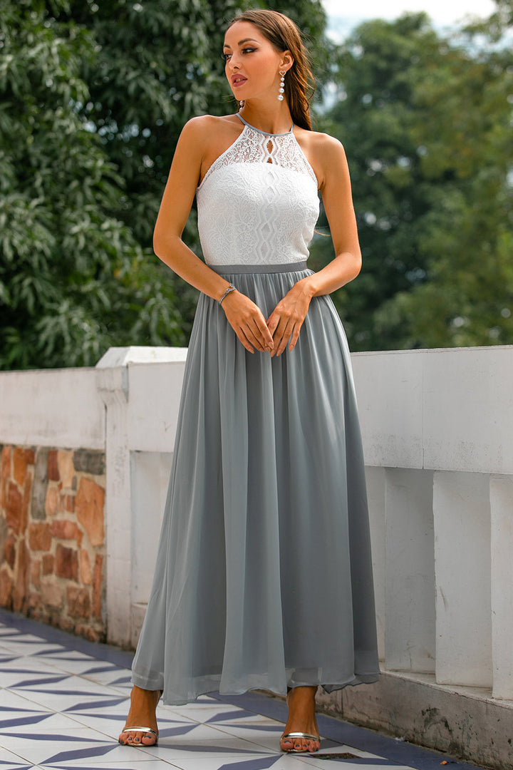 Natalie  Women Wedding Guest Halter Maxi Dress