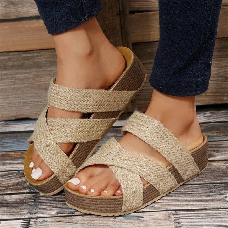 Isabella | Womens Orthopedic Platform Slide Sandals