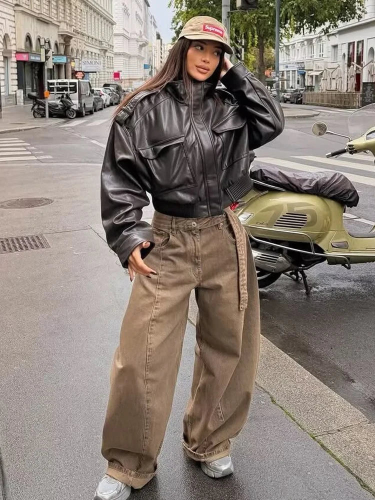 Chloe | Women's Zip Up Biker Style Jacket