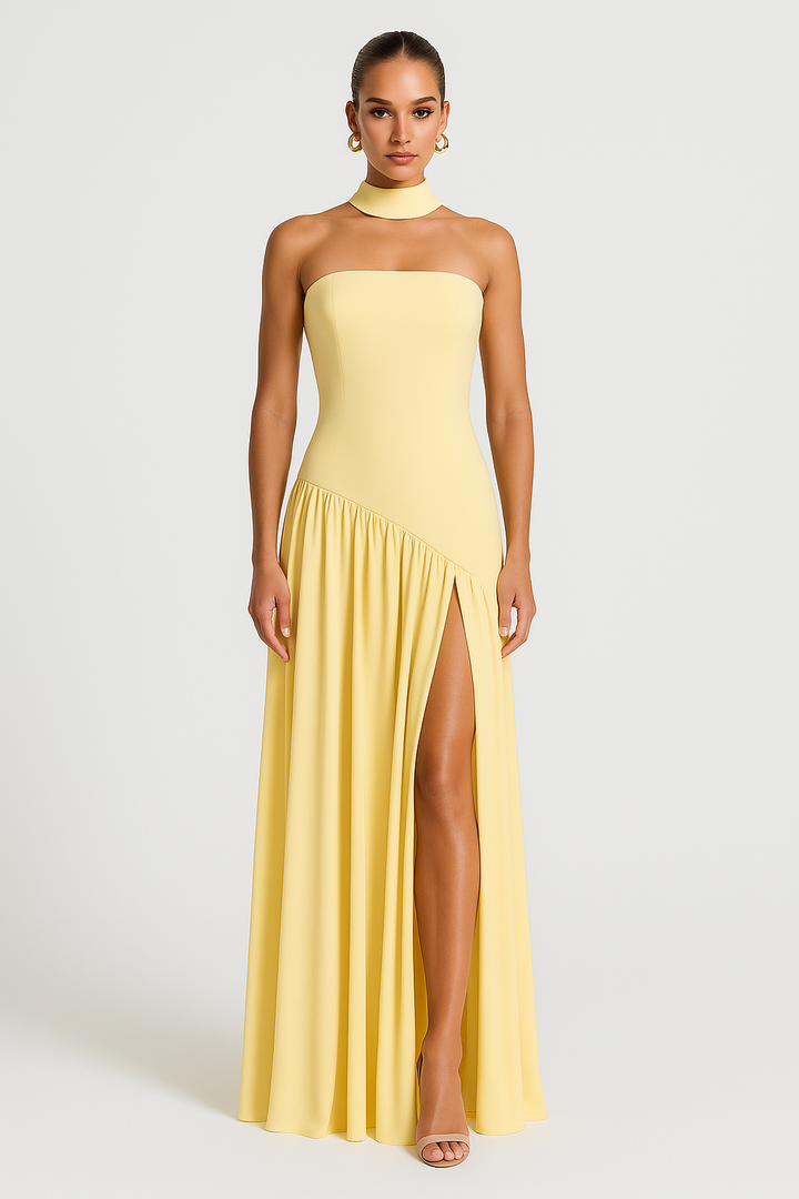 Alyssa | Women Summer Strapless Slit Maxi Dress